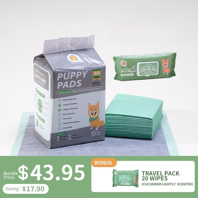 Puppy Training Essential Bundle Charcoal Puppy Pads Asahi Paws