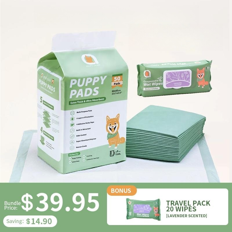 Puppy Training Essential Bundle: Regular Puppy Pads